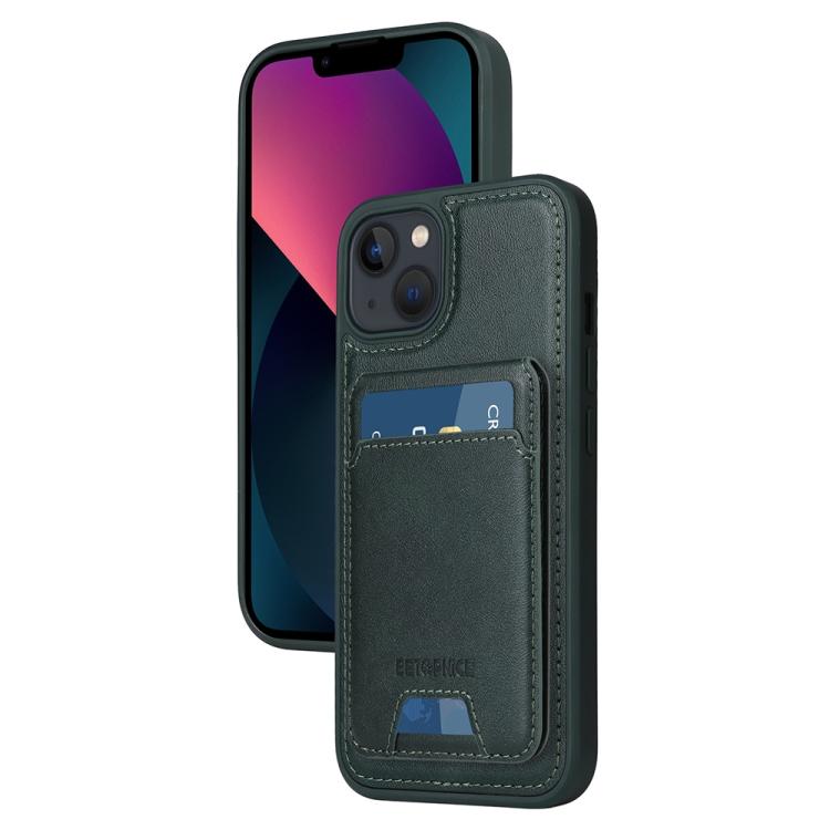 For iPhone 14 / 13 BETOPNICE Vertical Flip Detachable MagSafe Wallet Phone Case(Green) by BETOPNICE