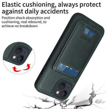 For iPhone 14 / 13 BETOPNICE Vertical Flip Detachable MagSafe Wallet Phone Case(Green) by BETOPNICE