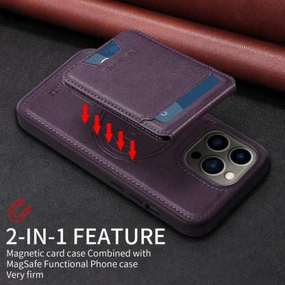 For iPhone 13 Pro BETOPNICE Vertical Flip Detachable MagSafe Wallet Phone Case(Purple) by BETOPNICE