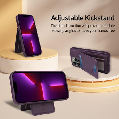 For iPhone 13 Pro BETOPNICE Vertical Flip Detachable MagSafe Wallet Phone Case(Purple) by BETOPNICE