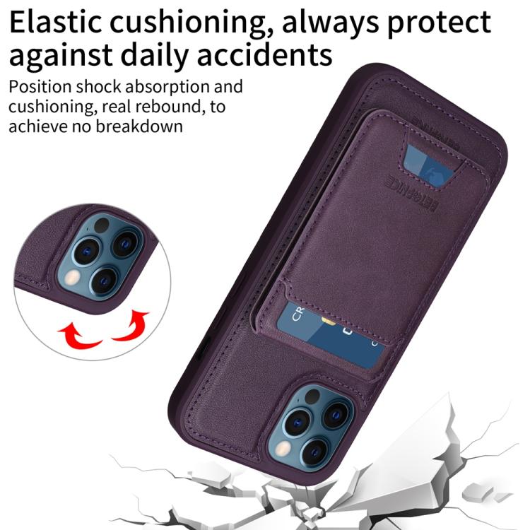 For iPhone 12 Pro Max BETOPNICE Vertical Flip Detachable MagSafe Wallet Phone Case(Purple) by BETOPNICE
