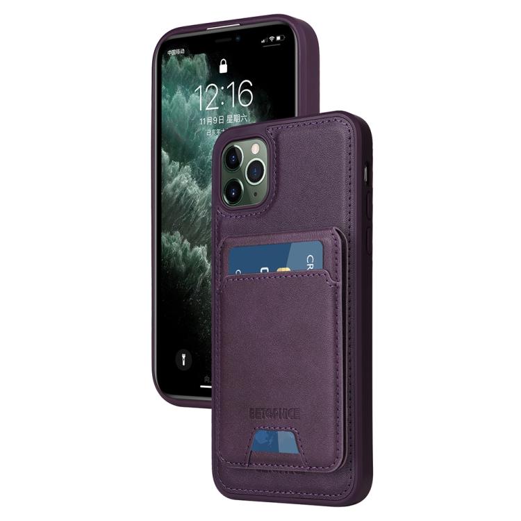 For iPhone 11 Pro Max BETOPNICE Vertical Flip Detachable MagSafe Wallet Phone Case(Purple) by BETOPNICE