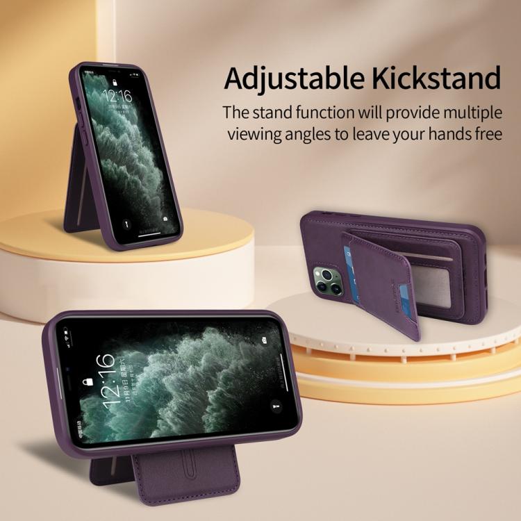 For iPhone 11 Pro Max BETOPNICE Vertical Flip Detachable MagSafe Wallet Phone Case(Purple) by BETOPNICE