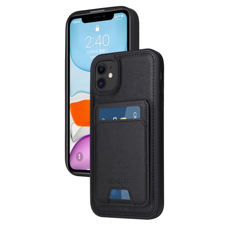 For iPhone 11 BETOPNICE Vertical Flip Detachable MagSafe Wallet Phone Case(Black) by BETOPNICE