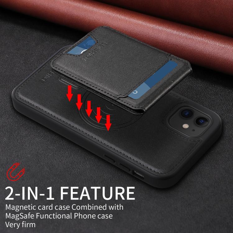 For iPhone 11 BETOPNICE Vertical Flip Detachable MagSafe Wallet Phone Case(Black) by BETOPNICE