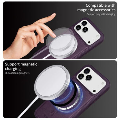 For iPhone 17 Pro Max BETOPNICE Vertical Flip Detachable MagSafe Wallet Phone Case(Purple) by BETOPNICE