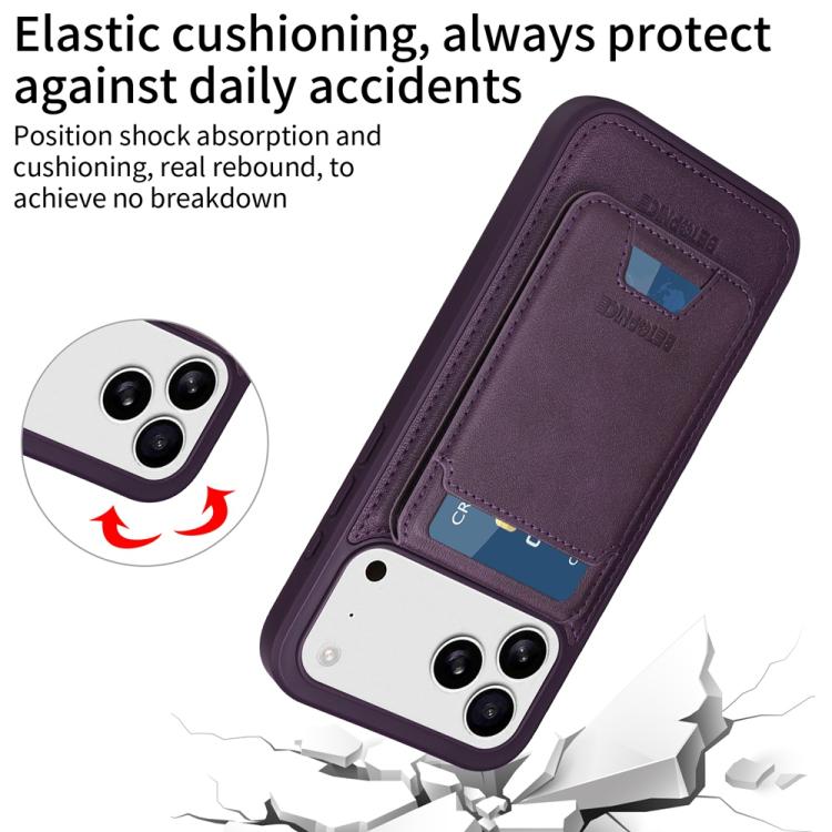 For iPhone 17 Pro Max BETOPNICE Vertical Flip Detachable MagSafe Wallet Phone Case(Purple) by BETOPNICE