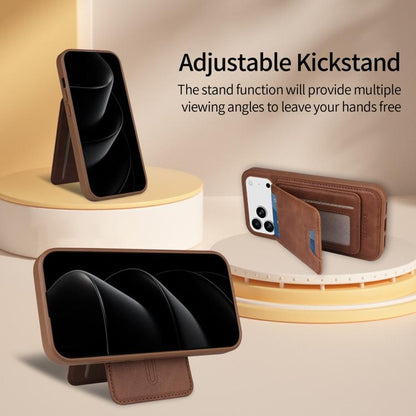 For iPhone 17 Pro Max BETOPNICE Vertical Flip Detachable MagSafe Wallet Phone Case(Brown) by BETOPNICE