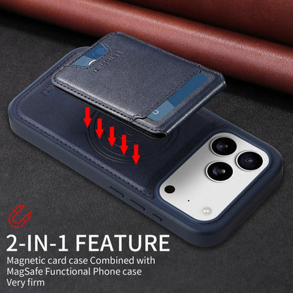 For iPhone 17 Pro BETOPNICE Vertical Flip Detachable MagSafe Wallet Phone Case(Blue) by BETOPNICE
