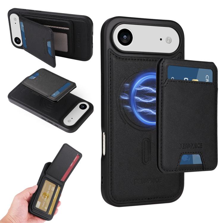 For iPhone Air BETOPNICE Vertical Flip Detachable MagSafe Wallet Phone Case(Black) by BETOPNICE