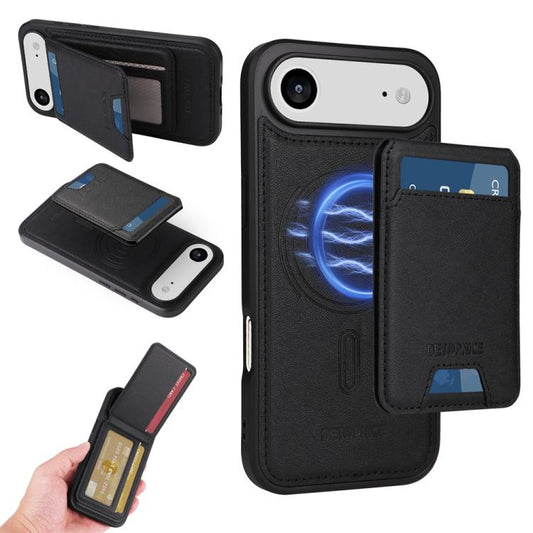 For iPhone Air BETOPNICE Vertical Flip Detachable MagSafe Wallet Phone Case(Black) by BETOPNICE
