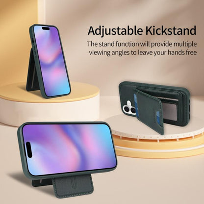 For iPhone 17 BETOPNICE Vertical Flip Detachable MagSafe Wallet Phone Case(Green) by BETOPNICE