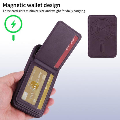 For iPhone 17 BETOPNICE Vertical Flip Detachable MagSafe Wallet Phone Case(Purple) by BETOPNICE