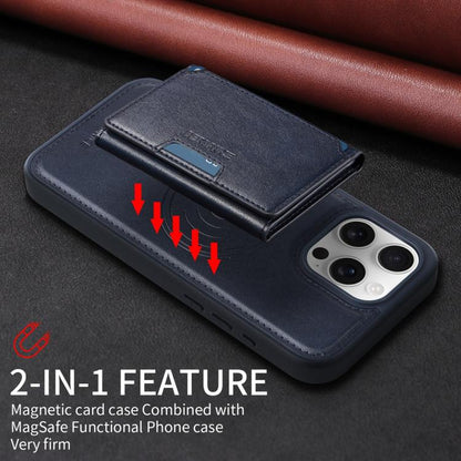 For iPhone 16 Pro Max BETOPNICE Horizontal Flip Detachable MagSafe Wallet Phone Case(Blue) by BETOPNICE