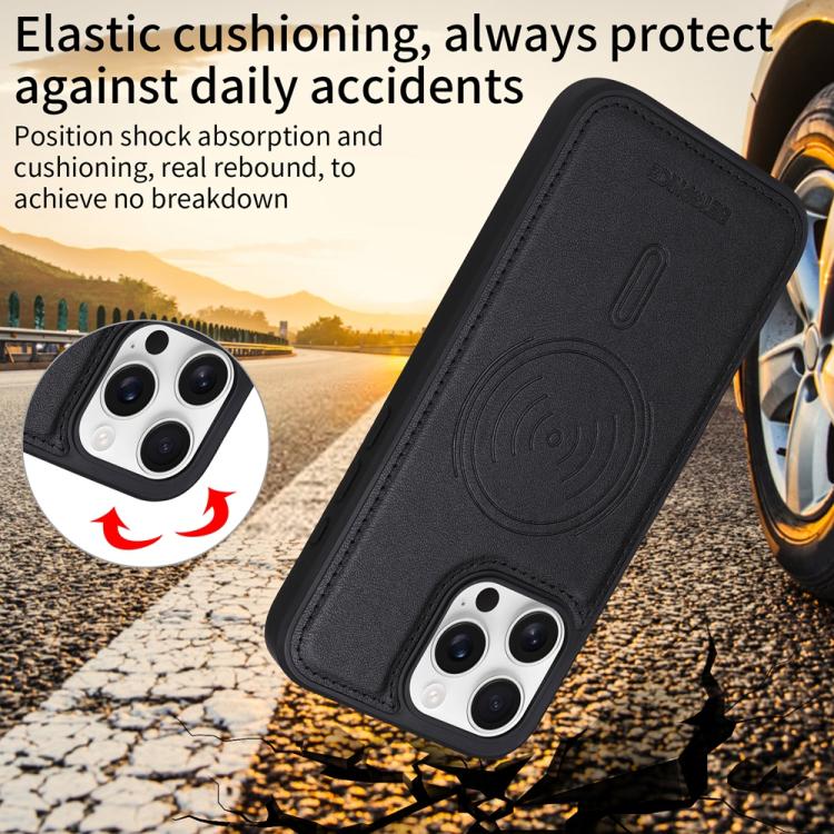 For iPhone 16 Pro Max BETOPNICE Horizontal Flip Detachable MagSafe Wallet Phone Case(Black) by BETOPNICE