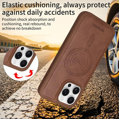 For iPhone 16 Pro Max BETOPNICE Horizontal Flip Detachable MagSafe Wallet Phone Case(Brown) by BETOPNICE