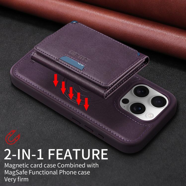 For iPhone 16 Pro BETOPNICE Horizontal Flip Detachable MagSafe Wallet Phone Case(Purple) by BETOPNICE