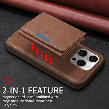 For iPhone 16 Pro BETOPNICE Horizontal Flip Detachable MagSafe Wallet Phone Case(Brown) by BETOPNICE