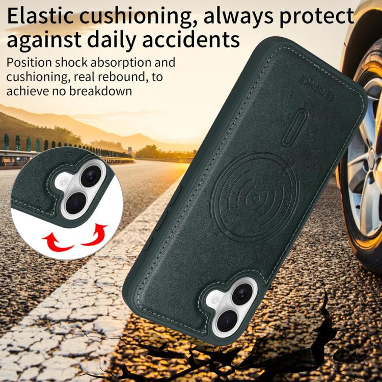 For iPhone 16 Plus BETOPNICE Horizontal Flip Detachable MagSafe Wallet Phone Case(Green) by BETOPNICE