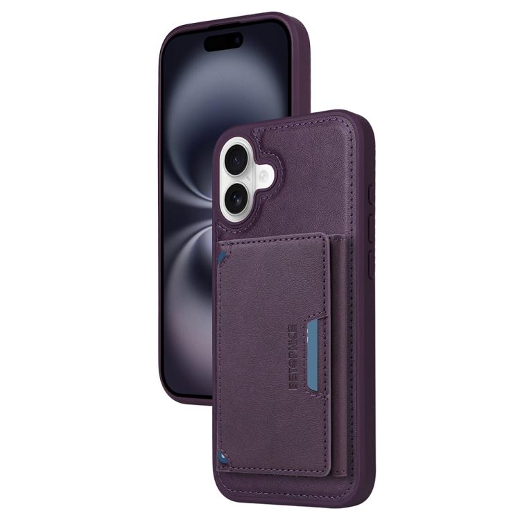 For iPhone 16 Plus BETOPNICE Horizontal Flip Detachable MagSafe Wallet Phone Case(Purple) by BETOPNICE