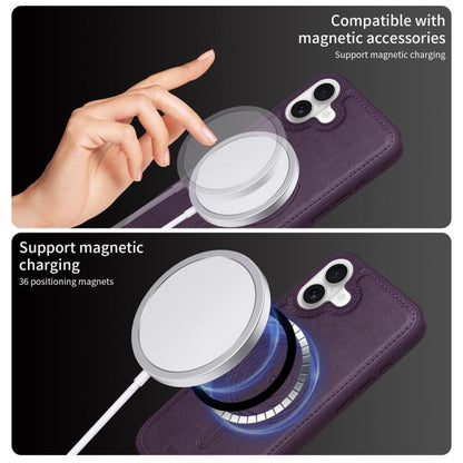 For iPhone 16 Plus BETOPNICE Horizontal Flip Detachable MagSafe Wallet Phone Case(Purple) by BETOPNICE