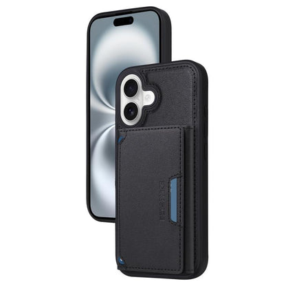 For iPhone 16 BETOPNICE Horizontal Flip Detachable MagSafe Wallet Phone Case(Black) by BETOPNICE
