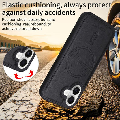 For iPhone 16 BETOPNICE Horizontal Flip Detachable MagSafe Wallet Phone Case(Black) by BETOPNICE