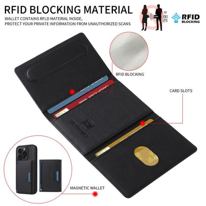 For iPhone 15 Pro BETOPNICE Horizontal Flip Detachable MagSafe Wallet Phone Case(Black) by BETOPNICE