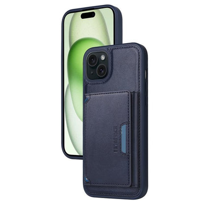 For iPhone 15 Plus BETOPNICE Horizontal Flip Detachable MagSafe Wallet Phone Case(Blue) by BETOPNICE