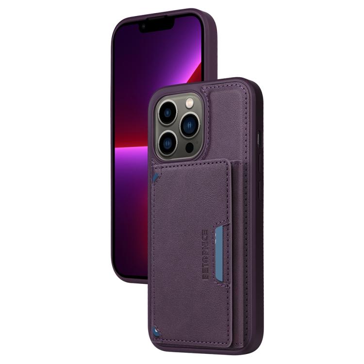 For iPhone 13 Pro BETOPNICE Horizontal Flip Detachable MagSafe Wallet Phone Case(Purple) by BETOPNICE
