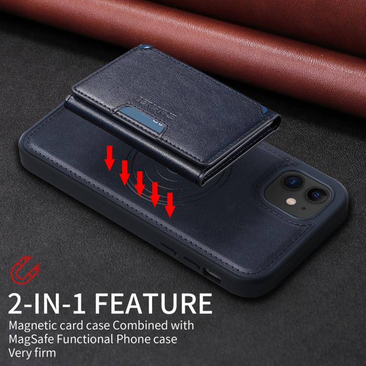 For iPhone 11 BETOPNICE Horizontal Flip Detachable MagSafe Wallet Phone Case(Blue) by BETOPNICE