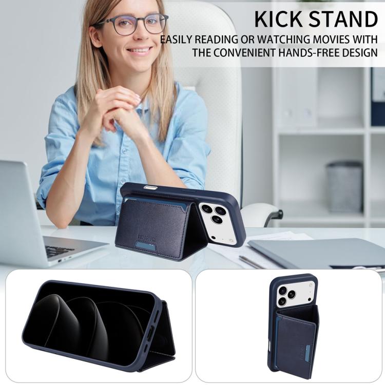 For iPhone 17 Pro Max BETOPNICE Horizontal Flip Detachable MagSafe Wallet Phone Case(Blue) by BETOPNICE