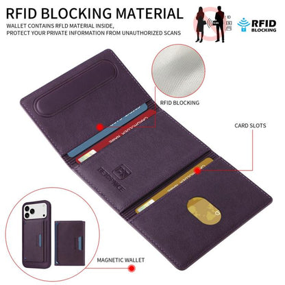 For iPhone 17 Pro Max BETOPNICE Horizontal Flip Detachable MagSafe Wallet Phone Case(Purple) by BETOPNICE