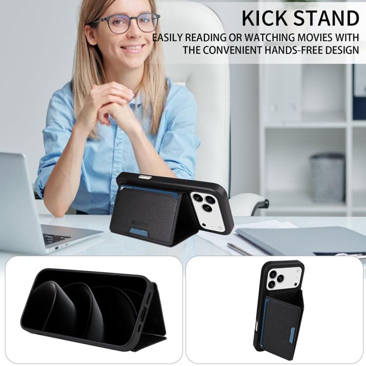 For iPhone 17 Pro Max BETOPNICE Horizontal Flip Detachable MagSafe Wallet Phone Case(Black) by BETOPNICE