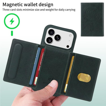 For iPhone 17 Pro BETOPNICE Horizontal Flip Detachable MagSafe Wallet Phone Case(Green) by BETOPNICE