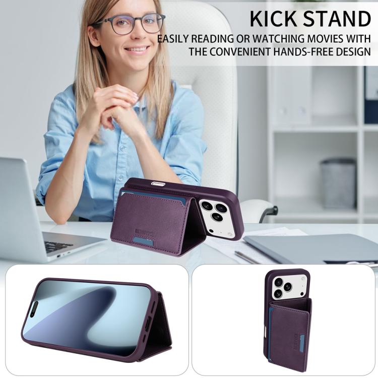 For iPhone 17 Pro BETOPNICE Horizontal Flip Detachable MagSafe Wallet Phone Case(Purple) by BETOPNICE