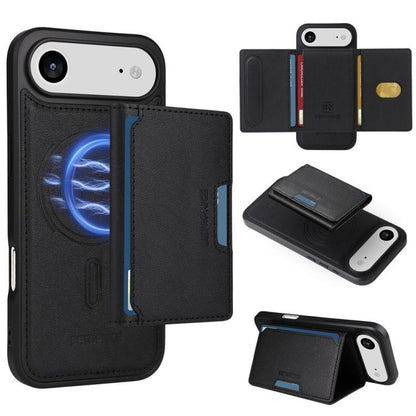 For iPhone Air BETOPNICE Horizontal Flip Detachable MagSafe Wallet Phone Case(Black) by BETOPNICE