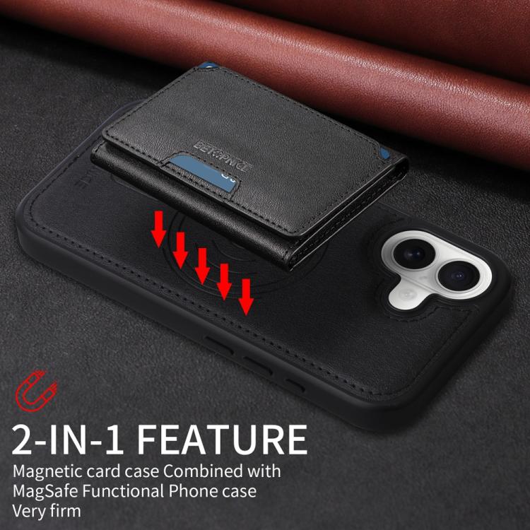 For iPhone 17 BETOPNICE Horizontal Flip Detachable MagSafe Wallet Phone Case(Black) by BETOPNICE