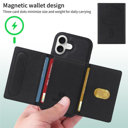 For iPhone 17 BETOPNICE Horizontal Flip Detachable MagSafe Wallet Phone Case(Black) by BETOPNICE