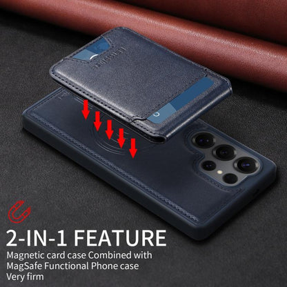 For Samsung Galaxy S25 Ultra 5G BETOPNICE Vertical Flip Detachable MagSafe Wallet Phone Case(Blue) by BETOPNICE