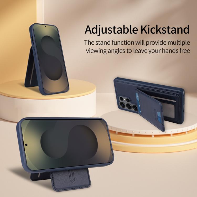 For Samsung Galaxy S25 Ultra 5G BETOPNICE Vertical Flip Detachable MagSafe Wallet Phone Case(Blue) by BETOPNICE