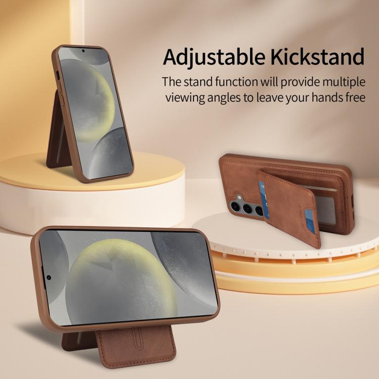 For Samsung Galaxy S24+ 5G BETOPNICE Vertical Flip Detachable MagSafe Wallet Phone Case(Brown) by BETOPNICE