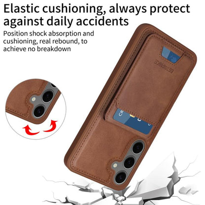 For Samsung Galaxy S24+ 5G BETOPNICE Vertical Flip Detachable MagSafe Wallet Phone Case(Brown) by BETOPNICE