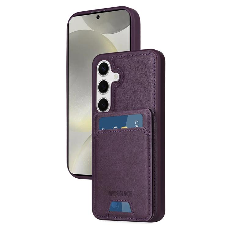 For Samsung Galaxy S24 5G BETOPNICE Vertical Flip Detachable MagSafe Wallet Phone Case(Purple) by BETOPNICE