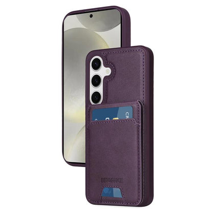 For Samsung Galaxy S24 5G BETOPNICE Vertical Flip Detachable MagSafe Wallet Phone Case(Purple) by BETOPNICE