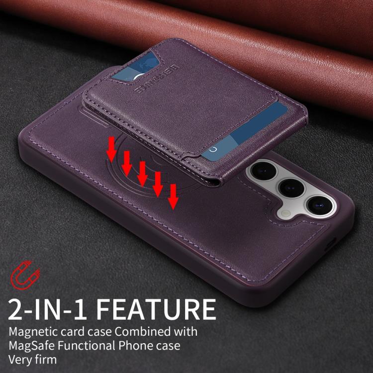 For Samsung Galaxy S24 5G BETOPNICE Vertical Flip Detachable MagSafe Wallet Phone Case(Purple) by BETOPNICE