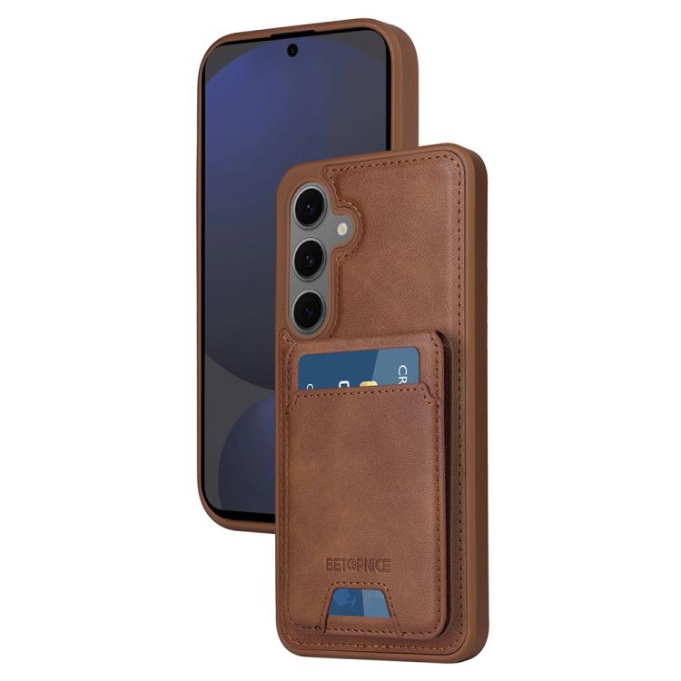 For Samsung Galaxy S24 FE 5G BETOPNICE Vertical Flip Detachable MagSafe Wallet Phone Case(Brown) by BETOPNICE
