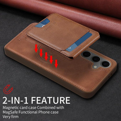 For Samsung Galaxy S24 FE 5G BETOPNICE Vertical Flip Detachable MagSafe Wallet Phone Case(Brown) by BETOPNICE