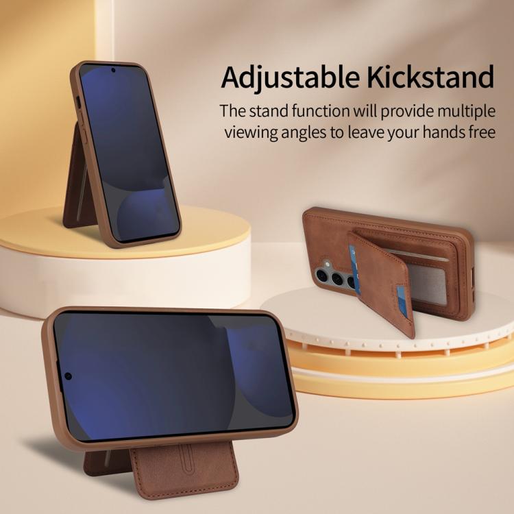 For Samsung Galaxy S24 FE 5G BETOPNICE Vertical Flip Detachable MagSafe Wallet Phone Case(Brown) by BETOPNICE