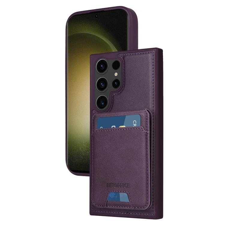 For Samsung Galaxy S23 Ultra 5G BETOPNICE Vertical Flip Detachable MagSafe Wallet Phone Case(Purple) by BETOPNICE